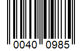 Barcode 00400985