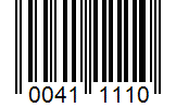 Barcode 00411110