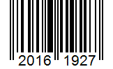 Barcode 20161927