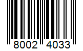 Barcode 80024033