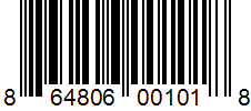 Código de barras del producto 864806001018